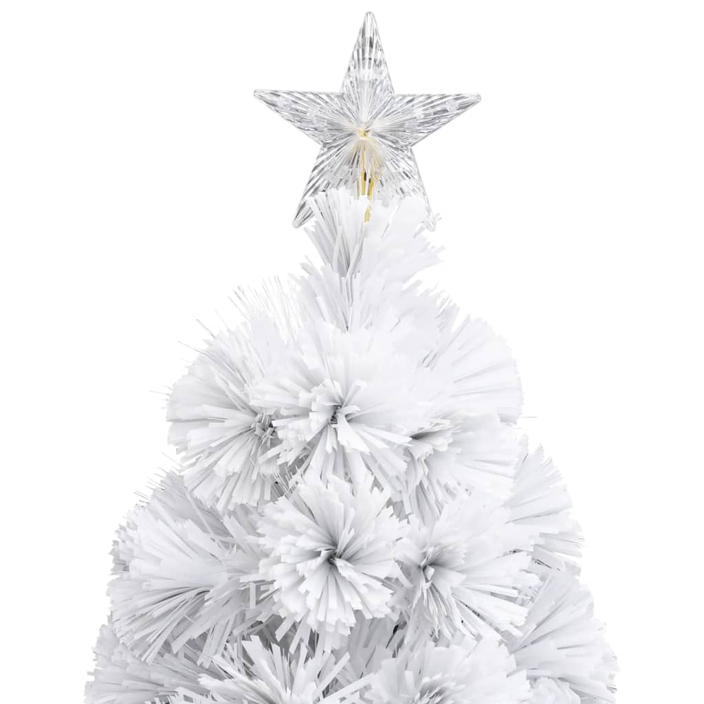 vidaXL Kunstkerstboom met verlichting 150 cm glasvezel wit