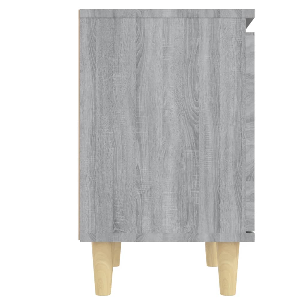 vidaXL Nachtkastje met houten poten 40x30x50 cm grijs sonoma eiken