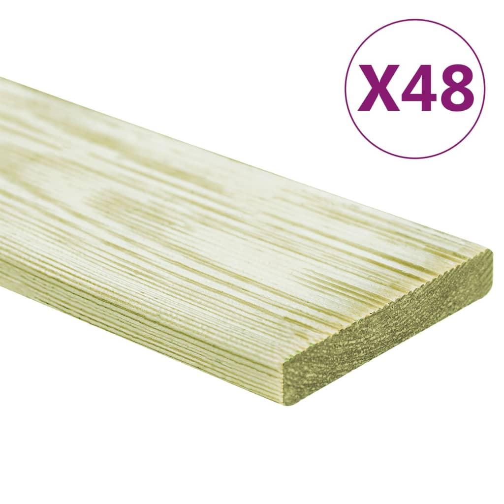 vidaXL Terrasplanken 48 st 5,76 m² 1 m massief grenenhout