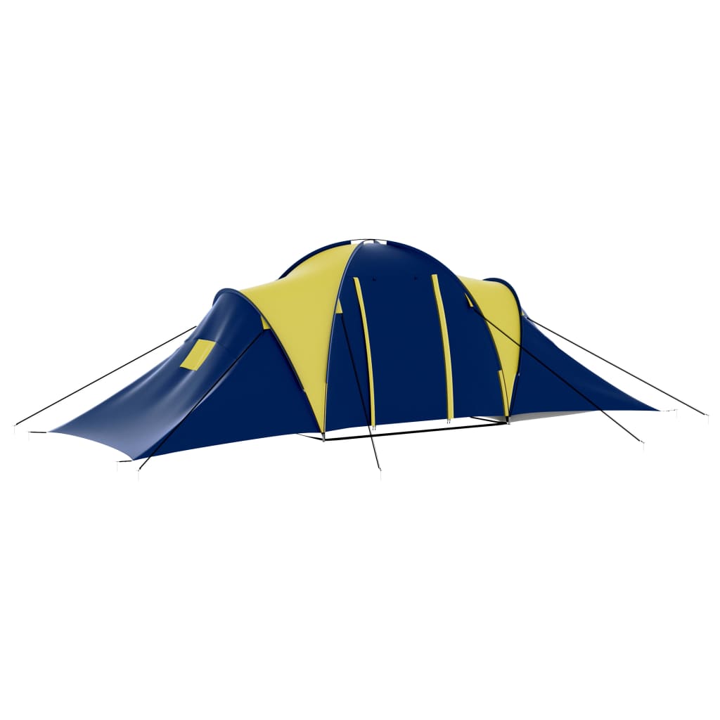 vidaXL Tent 9-persoons polyester blauw en geel