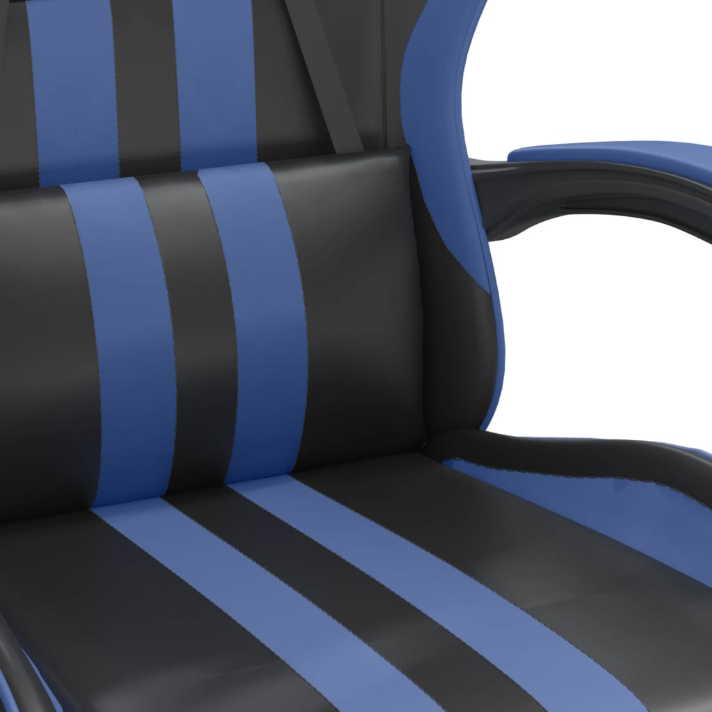 vidaXL Gamestoel kunstleer zwart en blauw