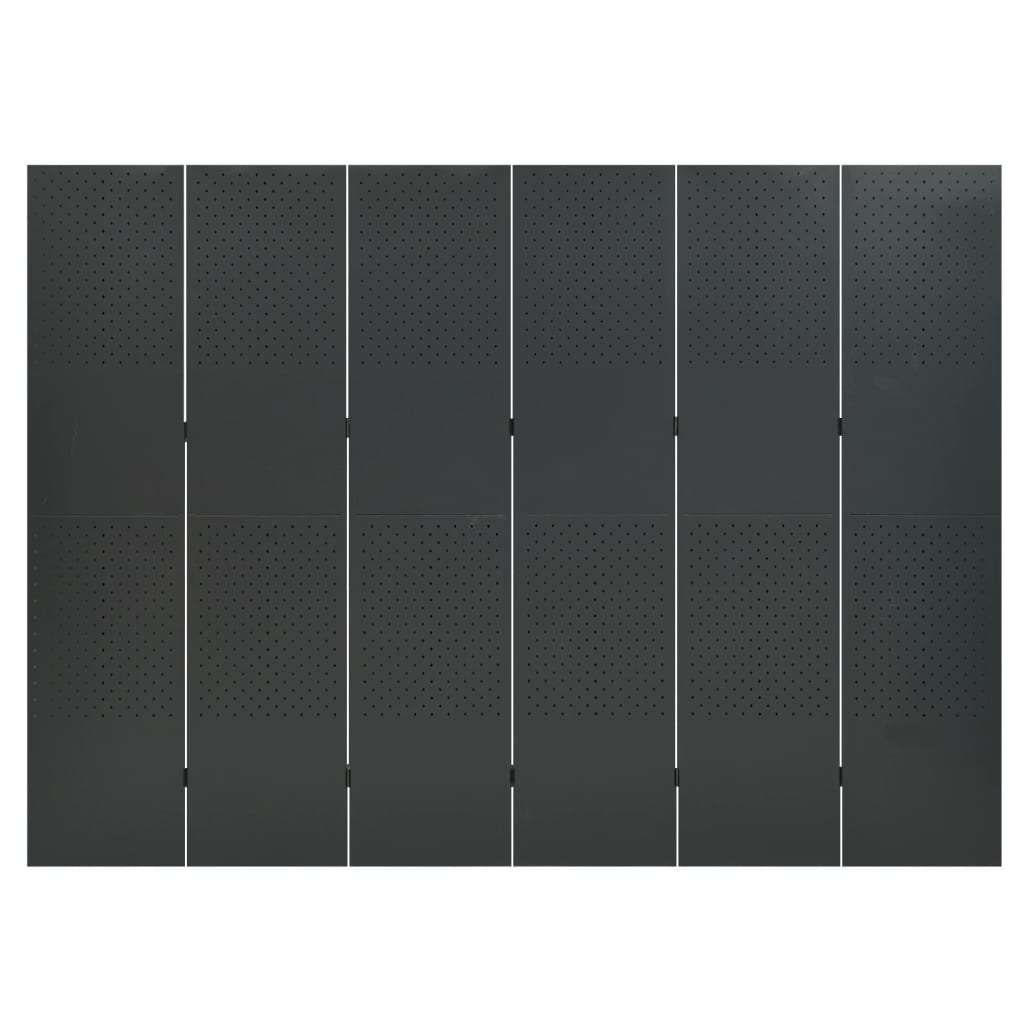 vidaXL Kamerscherm met 6 panelen 240x180 cm staal antracietkleurig