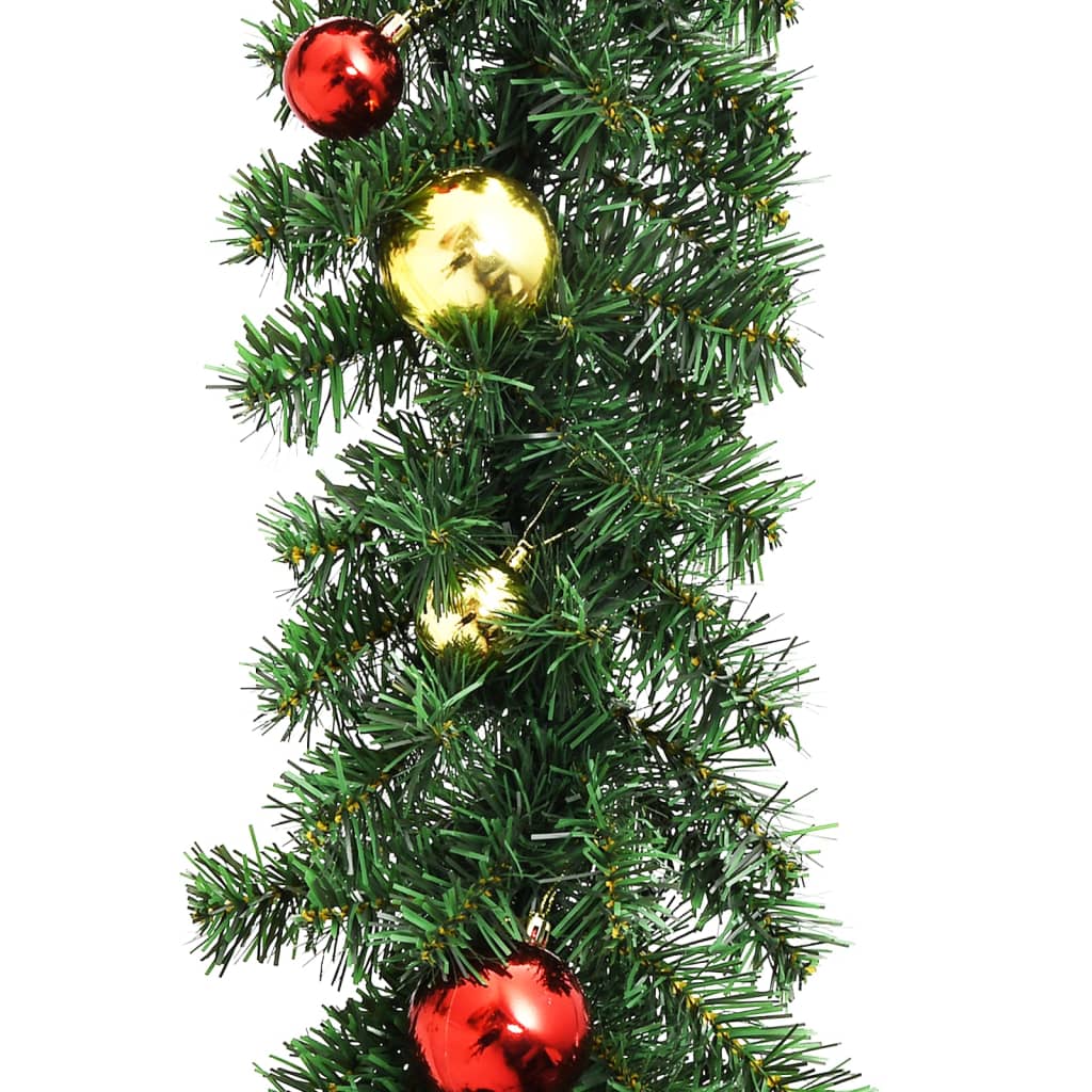 vidaXL Kerstslinger versierd met kerstballen 20 m
