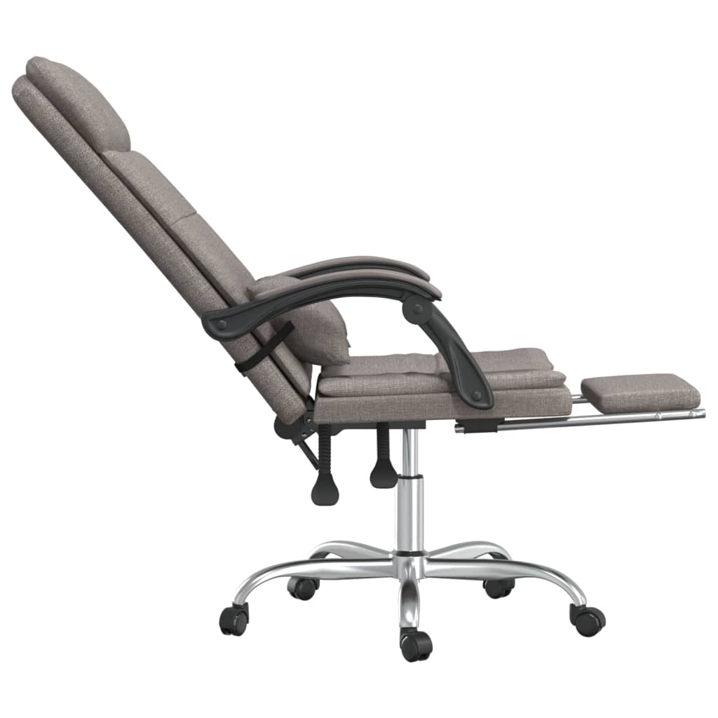 vidaXL Kantoorstoel massage verstelbaar stof taupe
