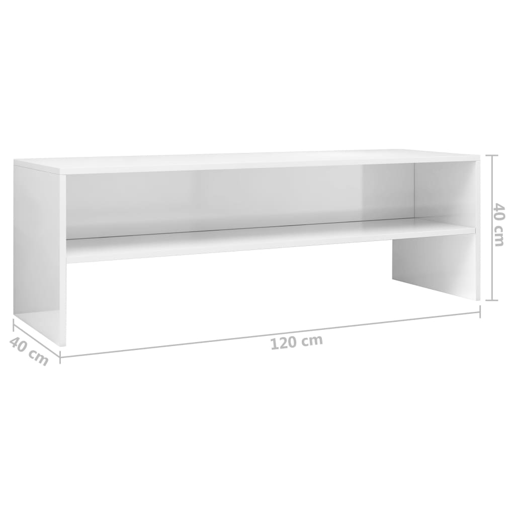 vidaXL Tv-meubel 120x40x40 cm bewerkt hout hoogglans wit