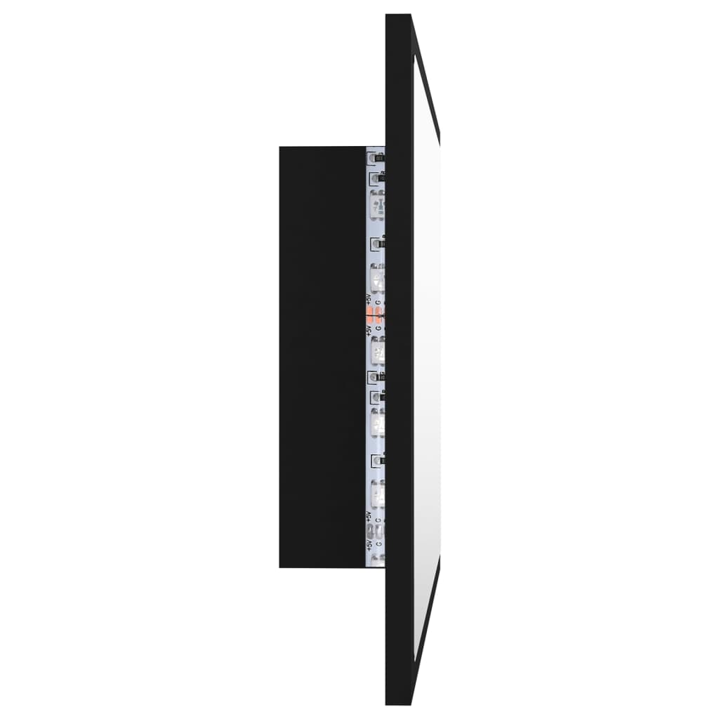 vidaXL Badkamerspiegel LED 60x8,5x37 cm spaanplaat zwart