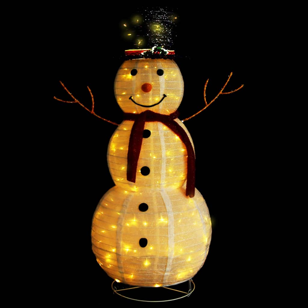 vidaXL Decoratieve sneeuwpop LED 120 cm luxe stof