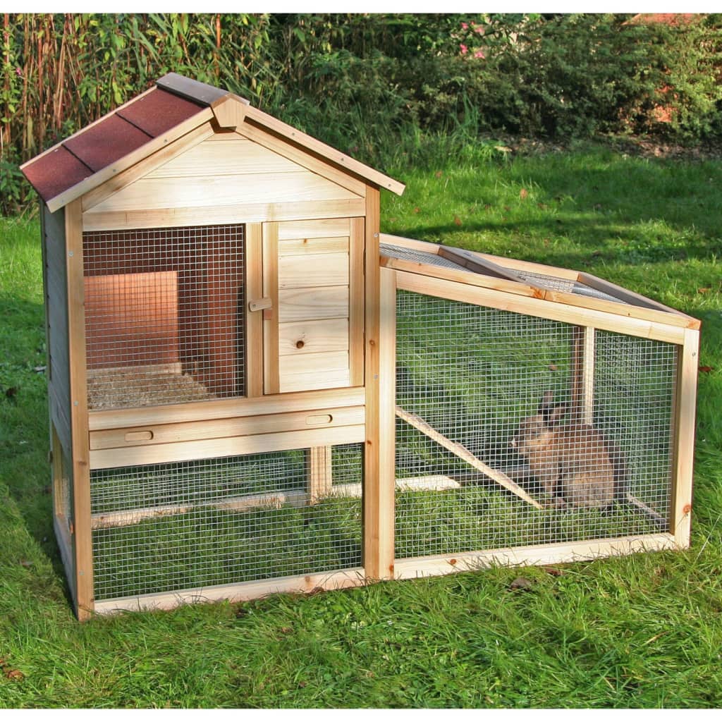 Kerbl Konijnenhok Freetime 140x65x100 cm geglazuurd hout