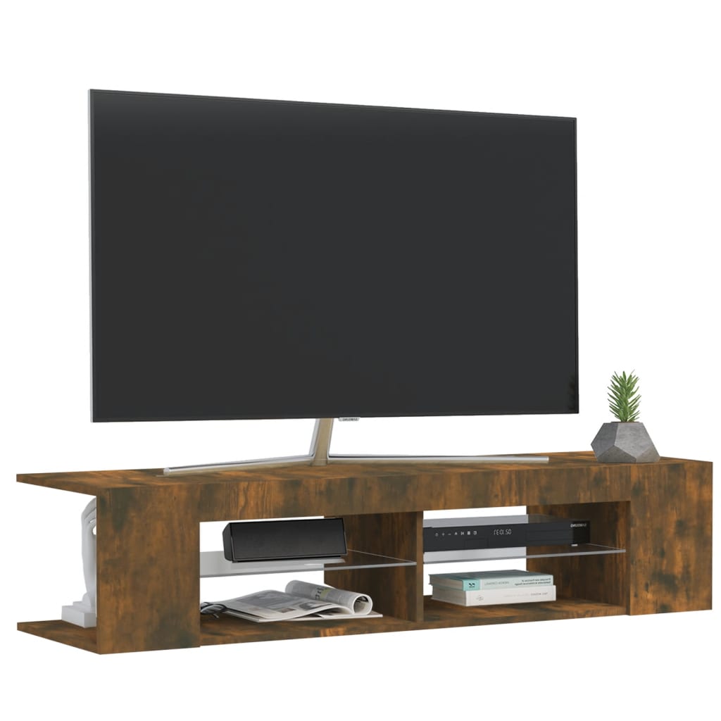 vidaXL Tv-meubel LED-verlichting 135x39x30 cm gerookt eikenkleurig