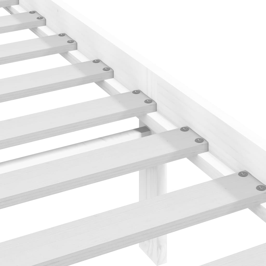 vidaXL Bedframe massief grenenhout wit 135x190 cm 4FT6 double