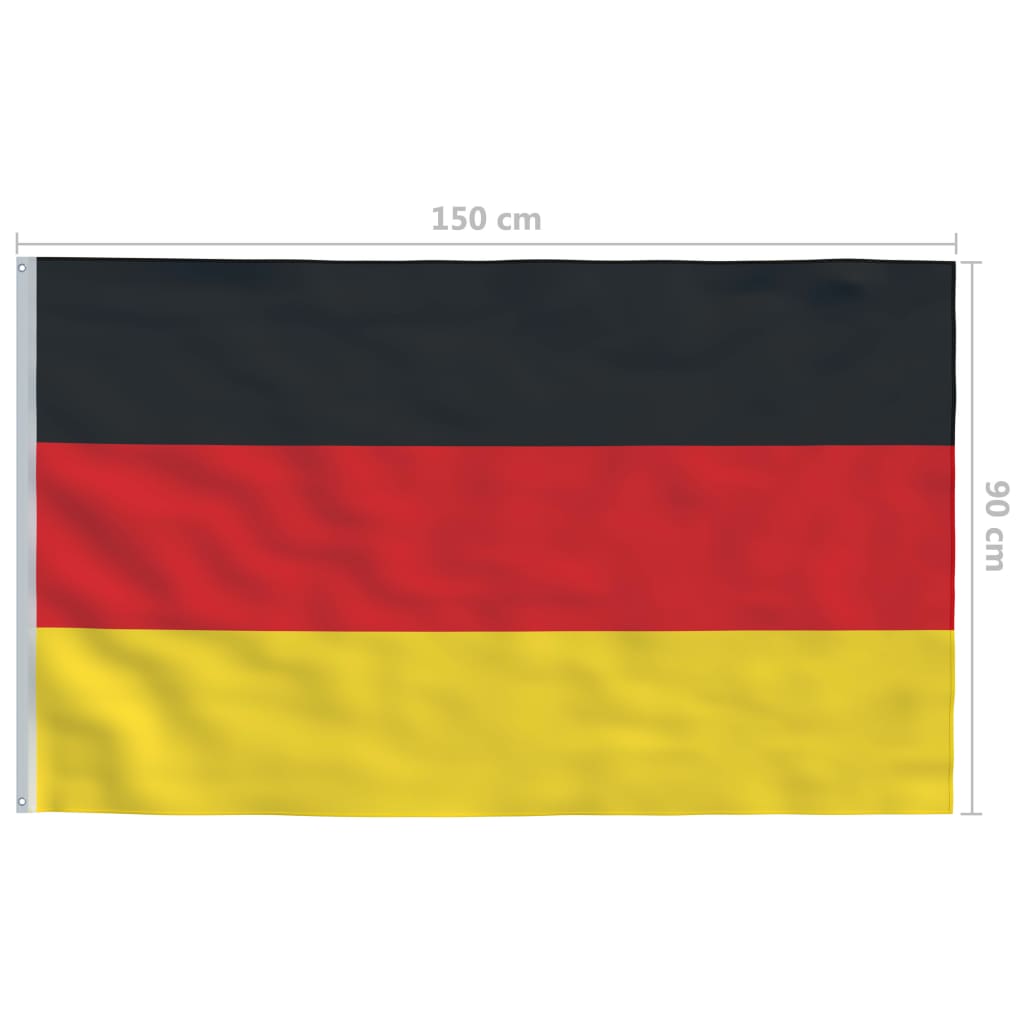 vidaXL Vlag met vlaggenmast Duitsland 6 m aluminium
