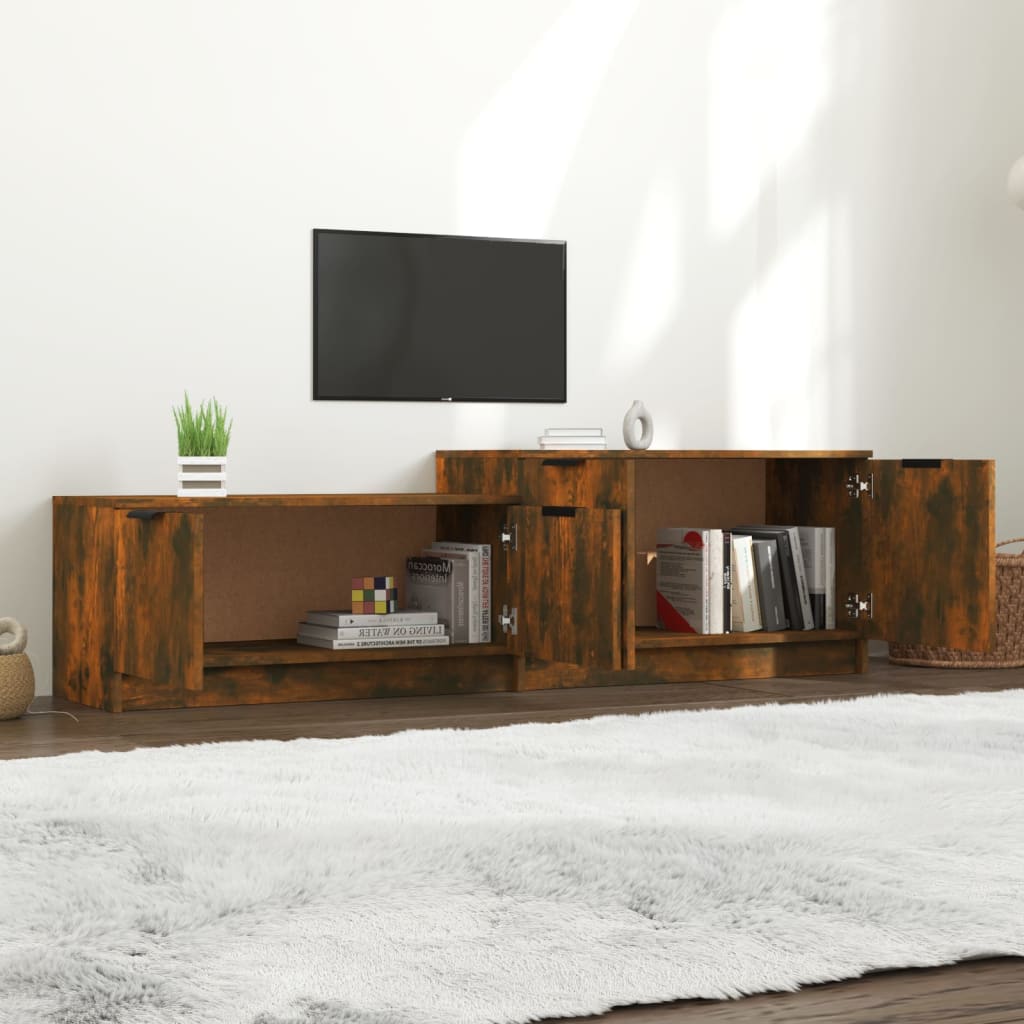 vidaXL Tv-meubel 158,5x36x45 cm bewerkt hout gerookt eikenkleurig
