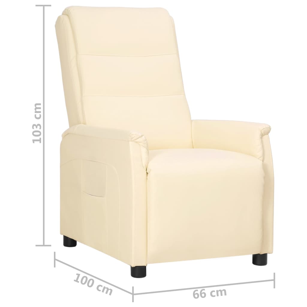 vidaXL Fauteuil verstelbaar kunstleer crèmekleurig