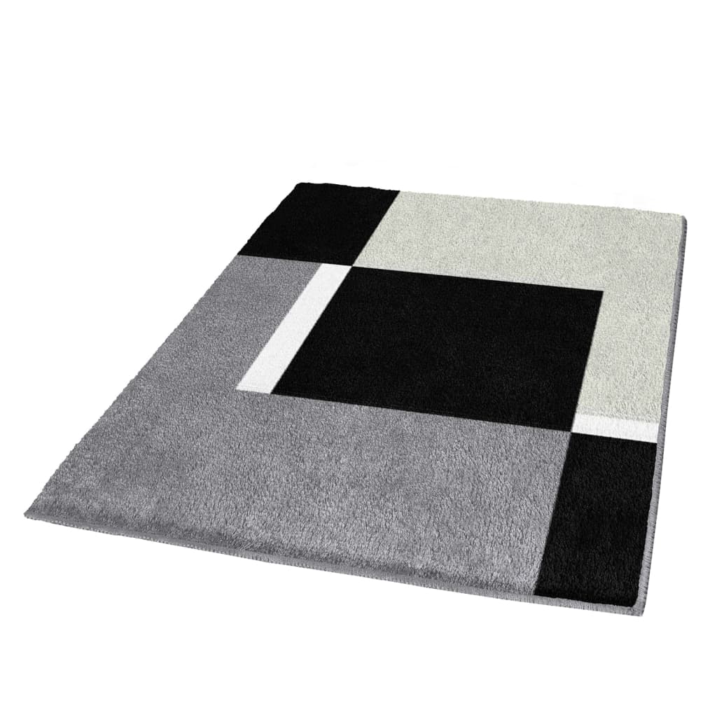 Kleine Wolke Badmat Dakota Platinum 60x90 cm grijs en zwart