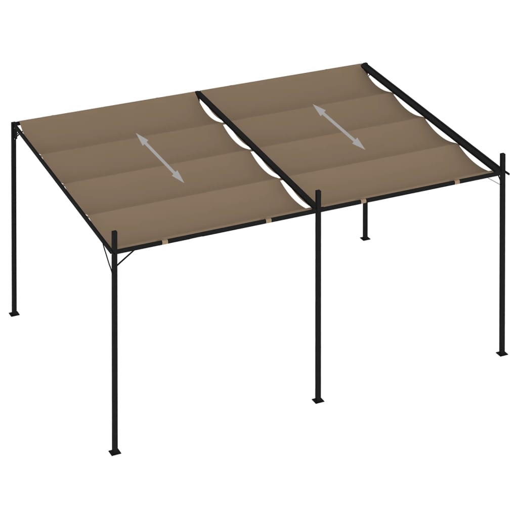 vidaXL Prieel met uittrekbaar dak 400x300x233 cm taupe