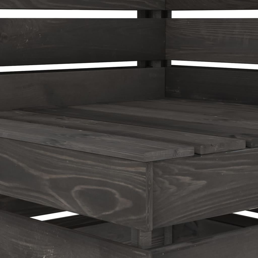 vidaXL 11-delige Loungeset grijs geïmpregneerd grenenhout