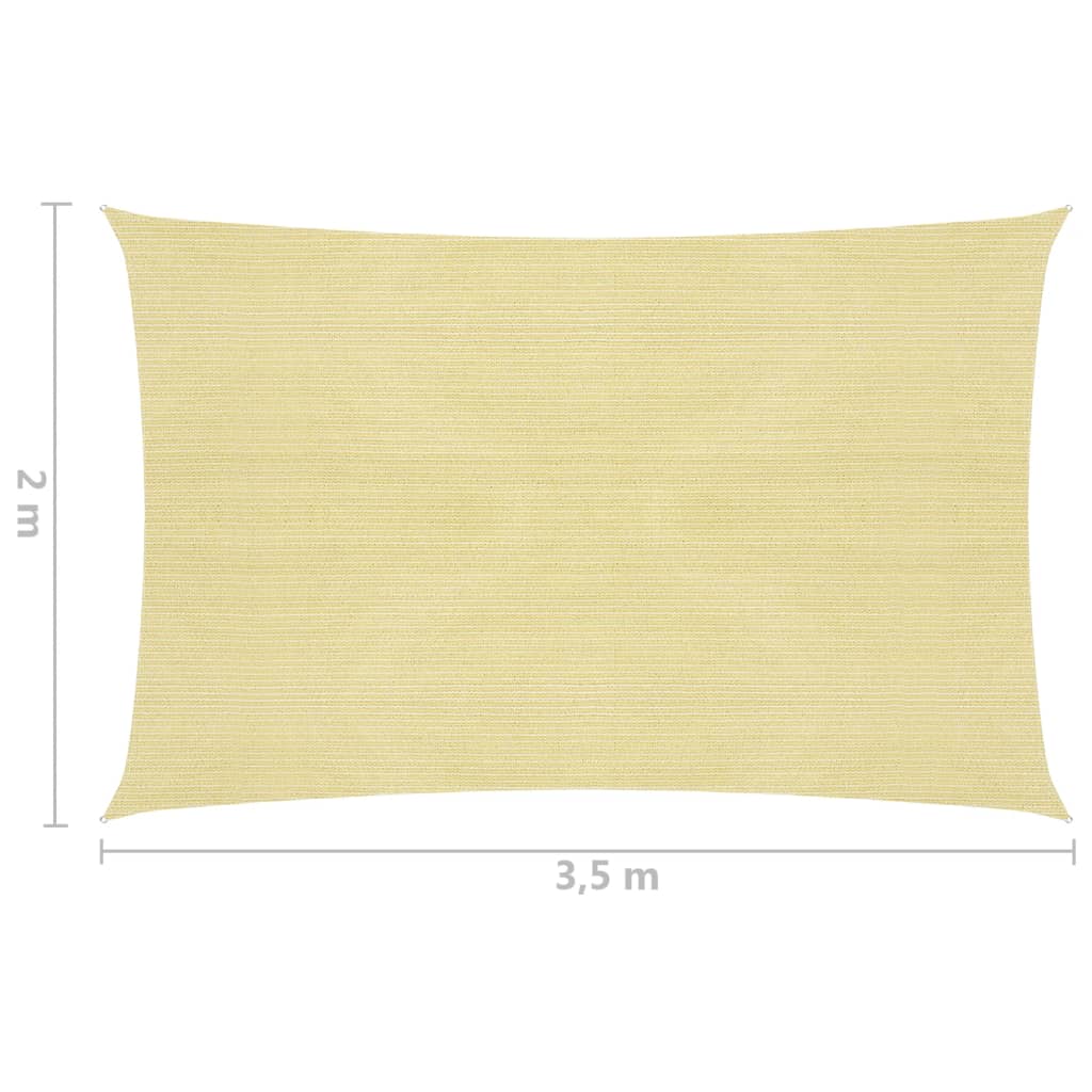 vidaXL Zonnezeil 160 g/m² 2x3,5 m HDPE beige