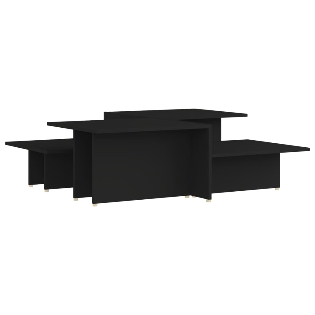 vidaXL Salontafels 2 st 111,5x50x33 cm bewerkt hout zwart