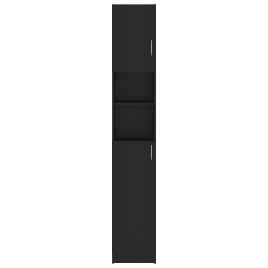 vidaXL Badkamerkast 32x25,5x190 cm bewerkt hout zwart