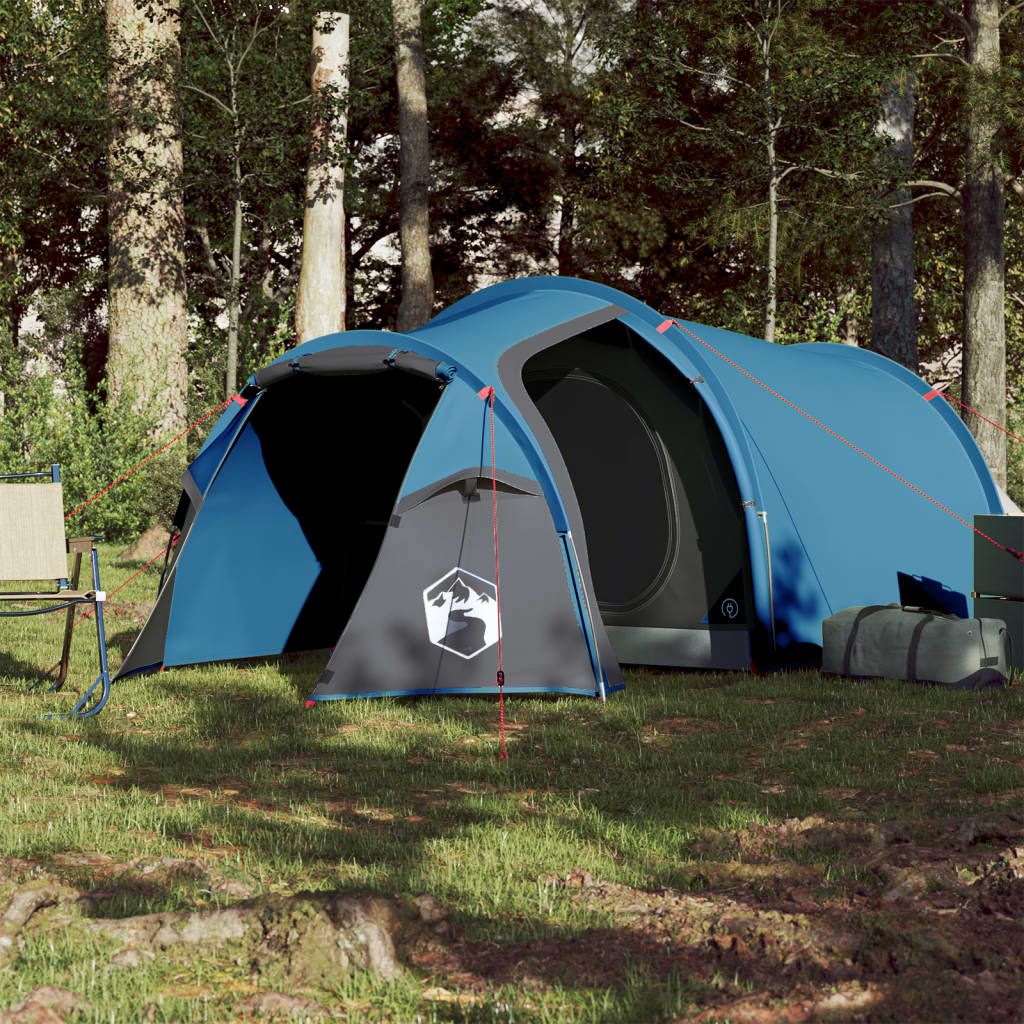 vidaXL Tent 3-persoons 370x185x116 cm 185T taft blauw