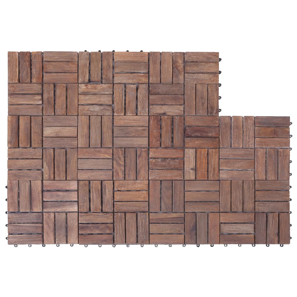 vidaXL Terrastegels 11 st 30x30 cm massief gerecycled hout