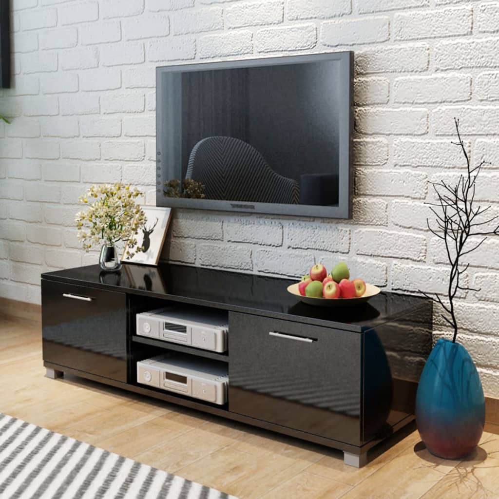 vidaXL Tv-meubel 120x40,5x35 cm hoogglans zwart