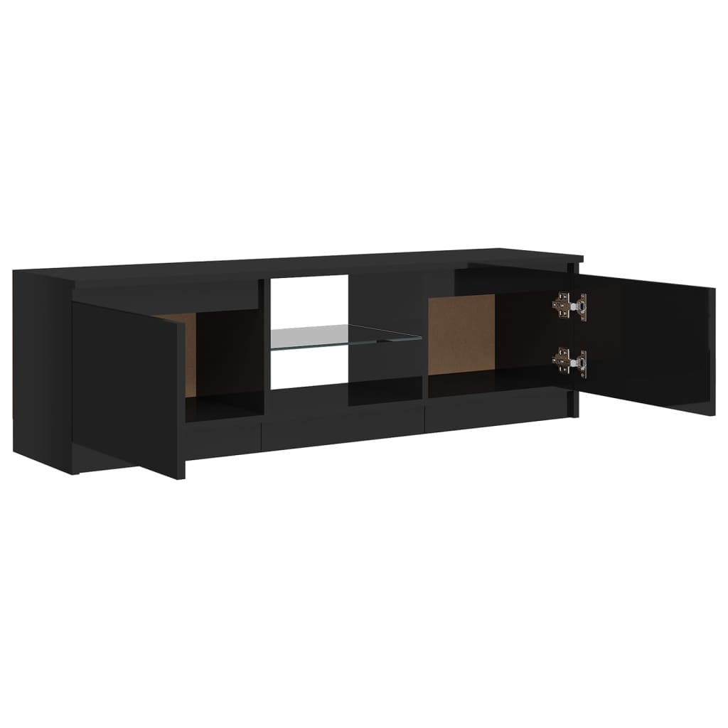 vidaXL Tv-meubel met LED-verlichting 120x30x35,5 cm hoogglans zwart