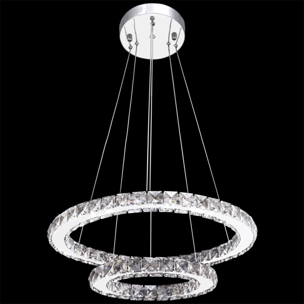 vidaXL Hanglamp kristal dubbele ring LED 23,6 W