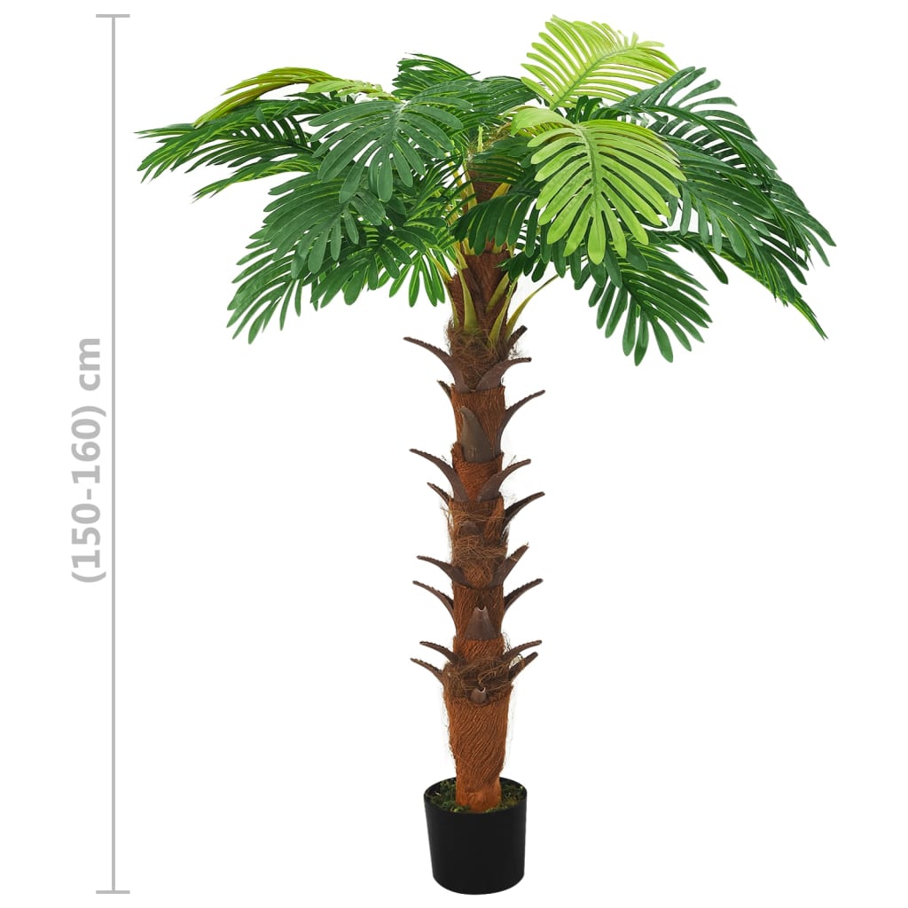 vidaXL Kunstplant met pot cycaspalm 160 cm groen