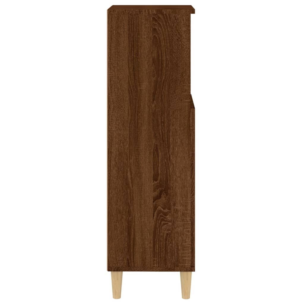 vidaXL Badkamerkast 30x30x100 cm bewerkt hout bruin eikenkleur