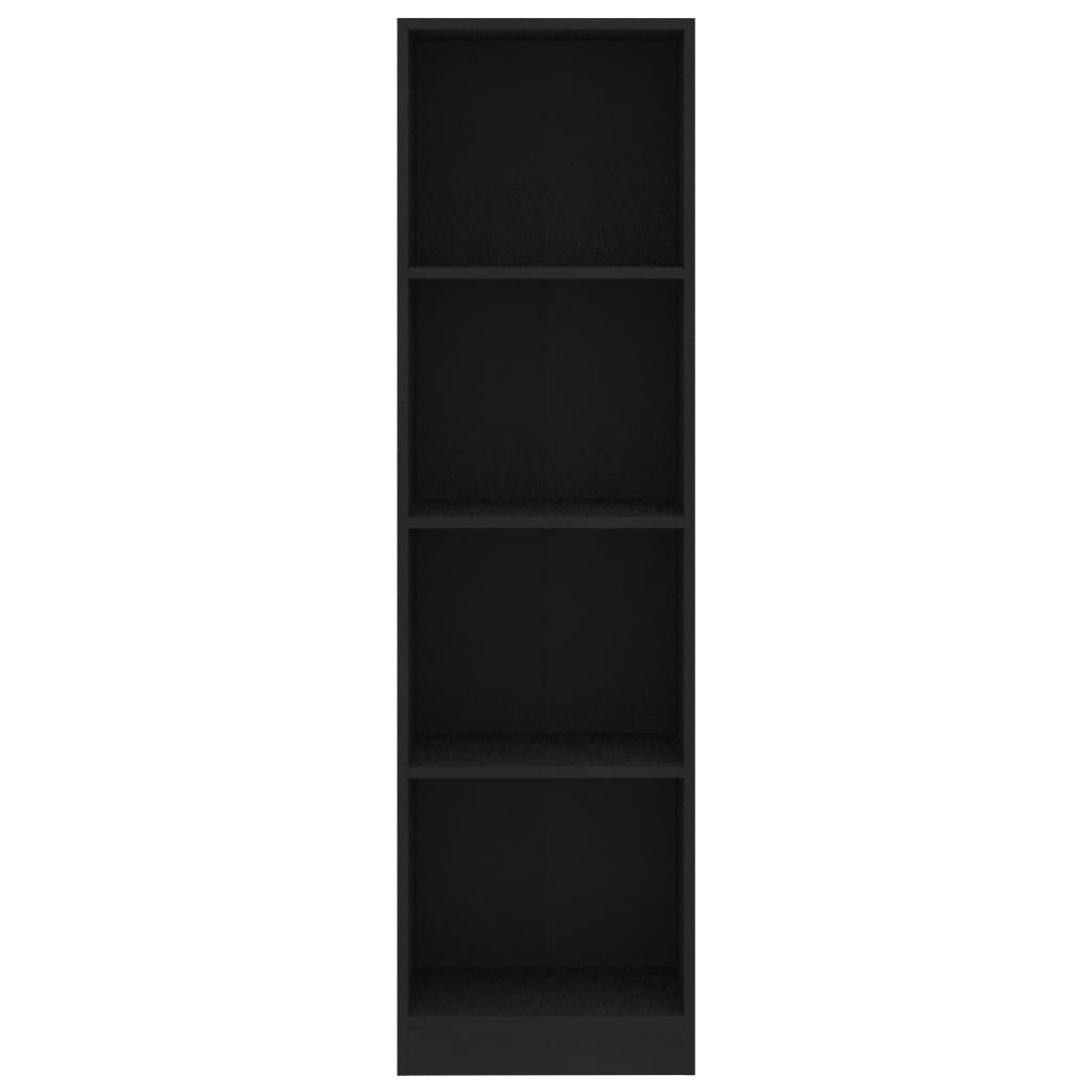 vidaXL Boekenkast met 4 schappen 40x24x142 cm spaanplaat zwart