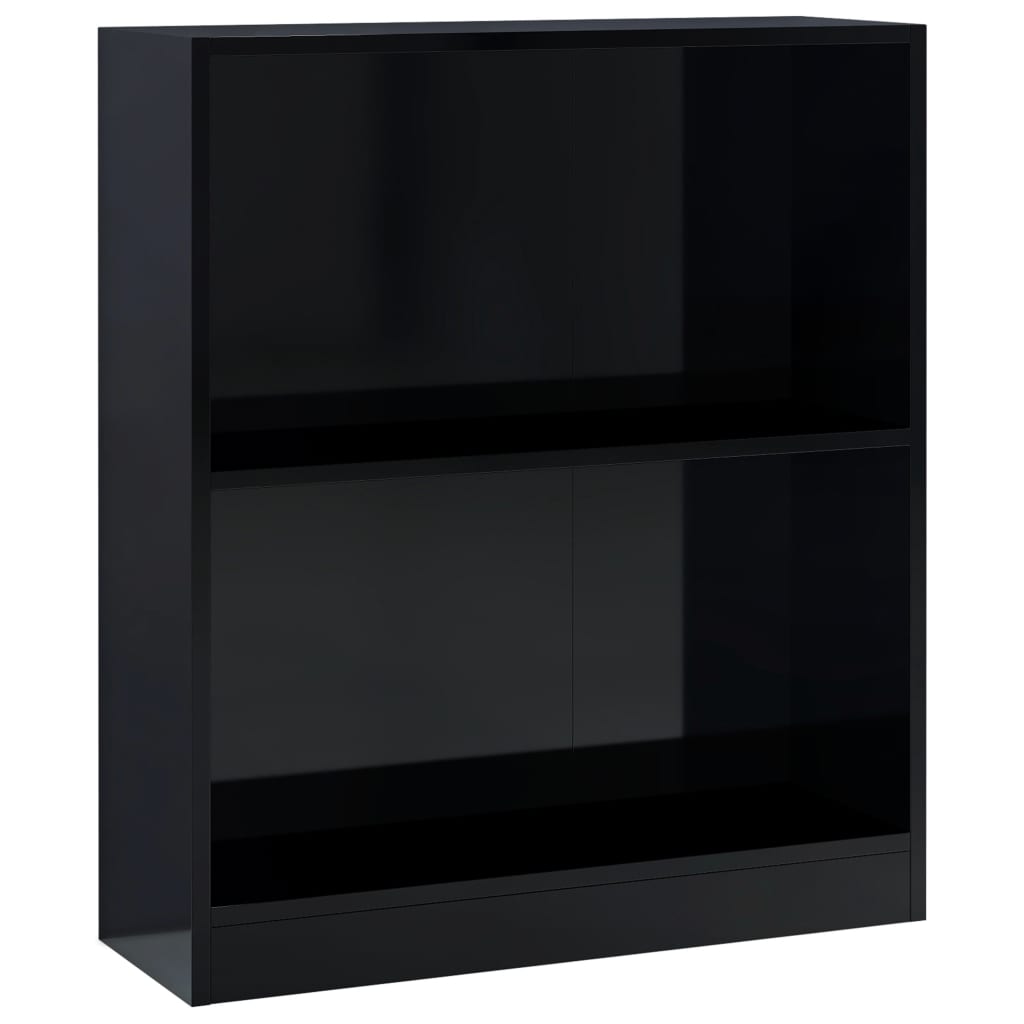 vidaXL Boekenkast 60x24x76 cm bewerkt hout hoogglans zwart