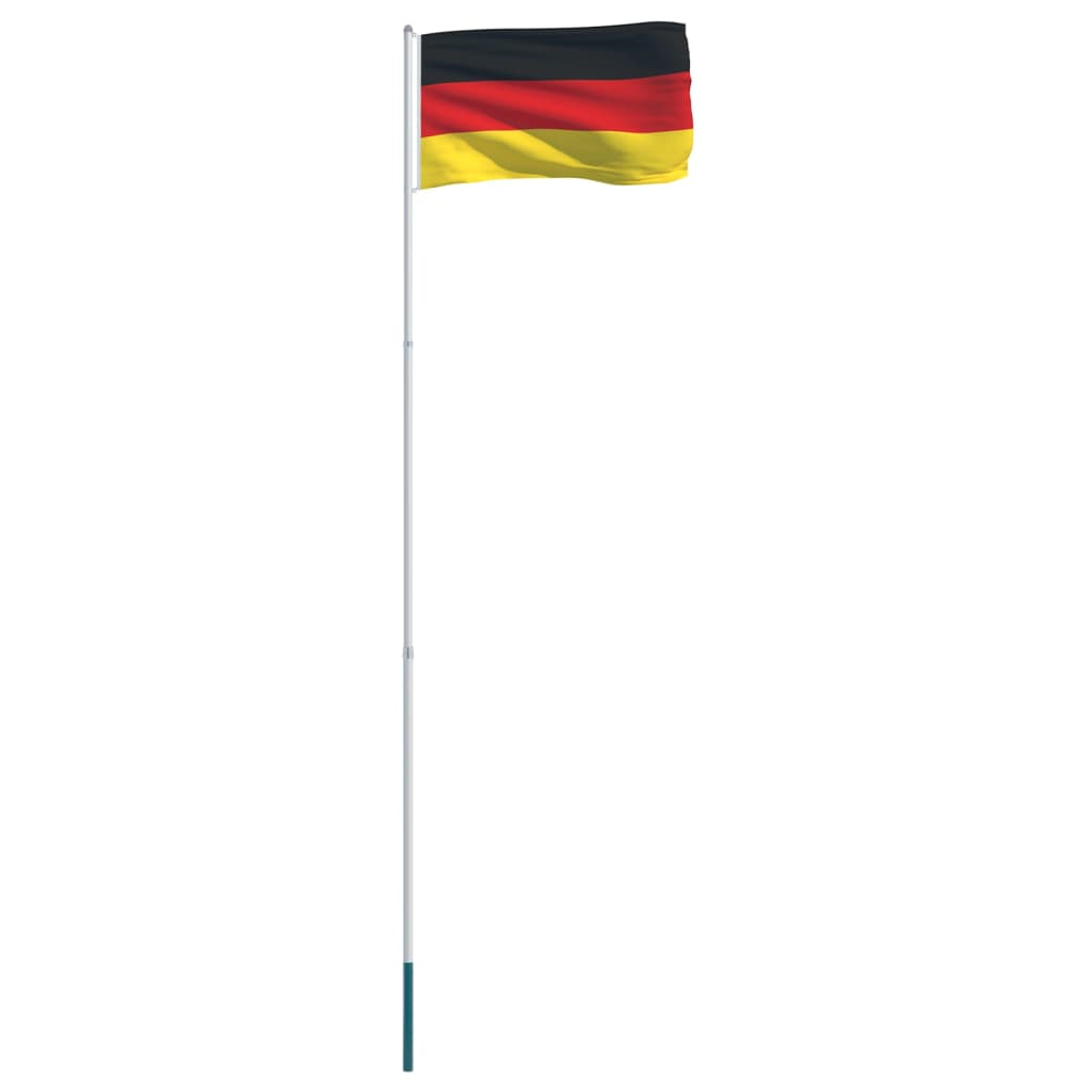 vidaXL Vlag met vlaggenmast Duitsland 4 m aluminium