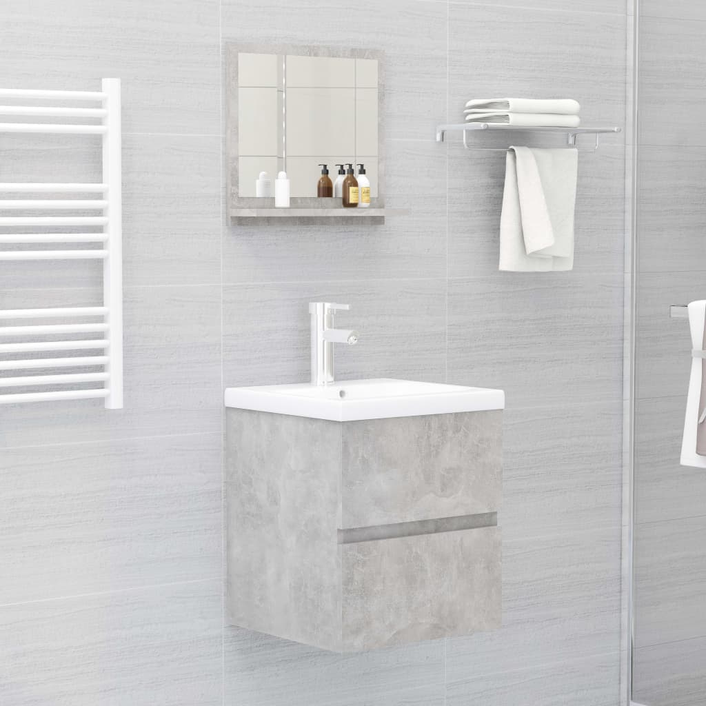 vidaXL Badkamerspiegel 40x10,5x37 cm spaanplaat betongrijs