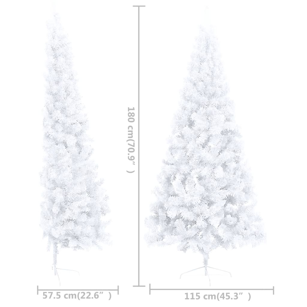 vidaXL Kunstkerstboom met verlichting en kerstballen half 180 cm wit