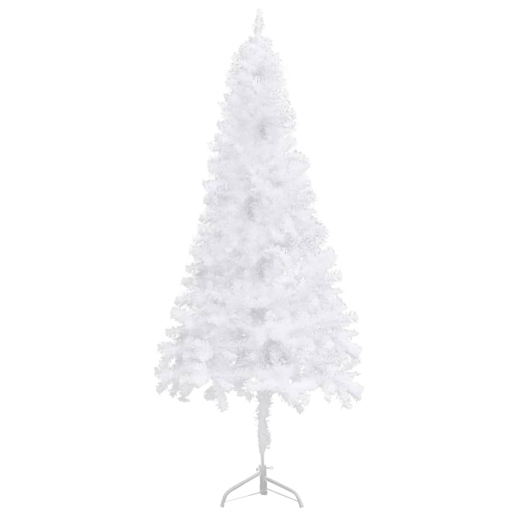 vidaXL Kunstkerstboom met verlichting hoek 210 cm PVC wit