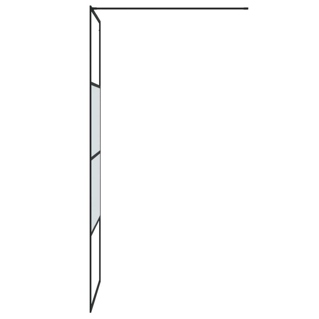 vidaXL Inloopdouchewand 80x195 cm halfmat ESG-glas zwart