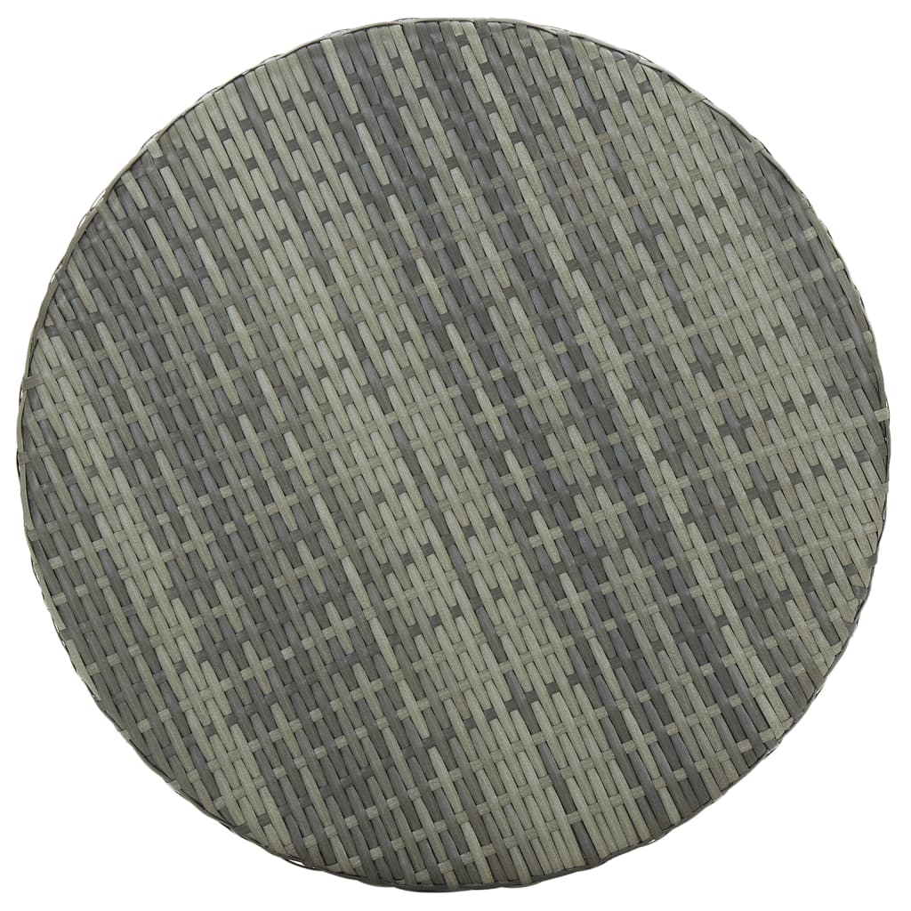 vidaXL 3-delige Tuinbarset poly rattan grijs