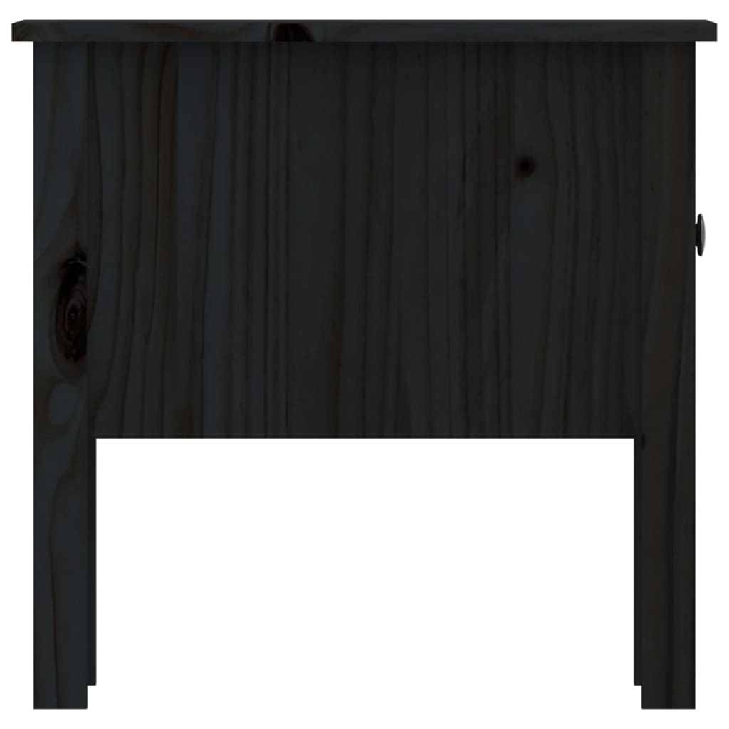 vidaXL Bijzettafel 50x50x49 cm massief grenenhout zwart