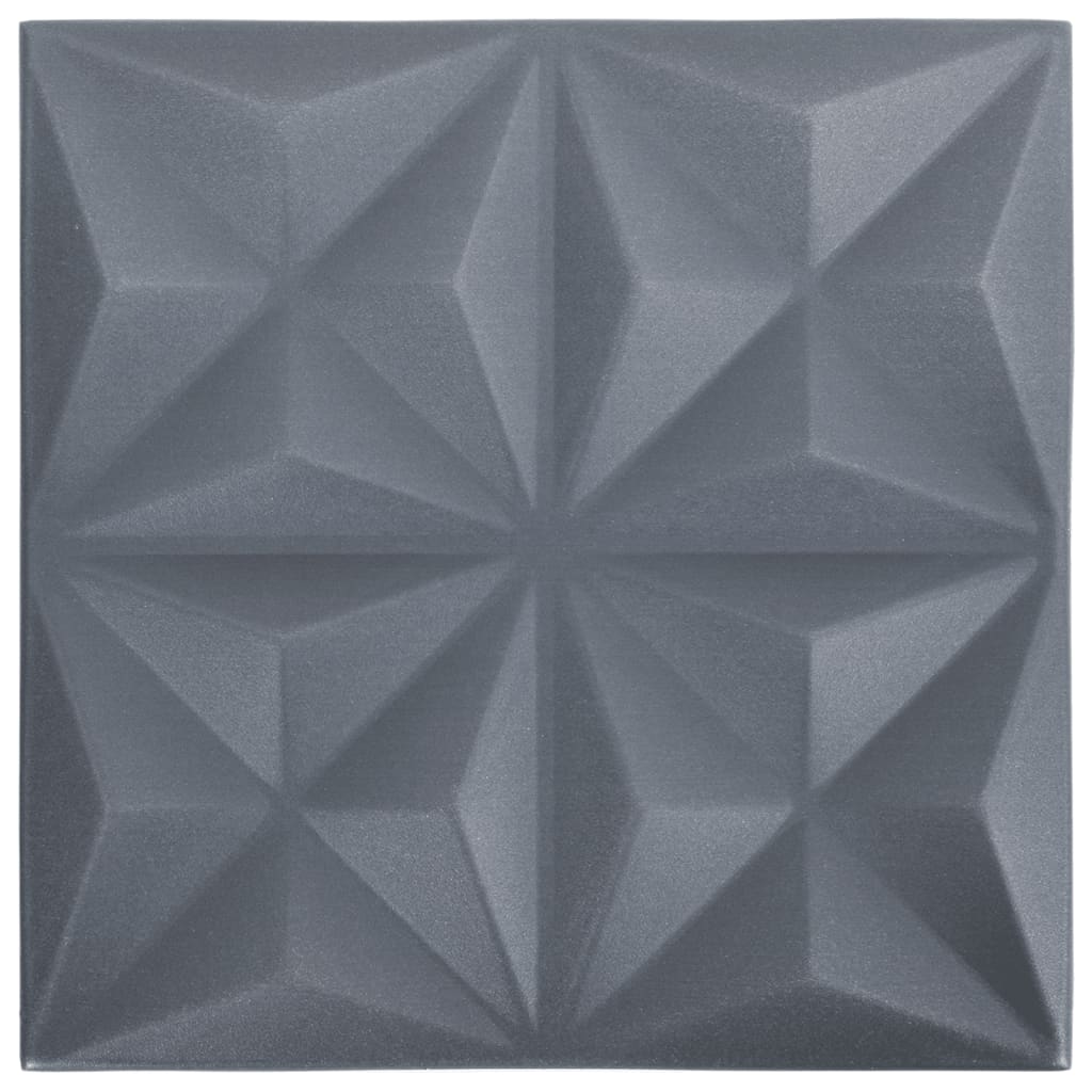 vidaXL 48 st Wandpanelen 3D origami 12 m² 50x50 cm grijs