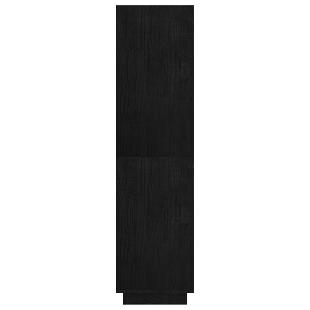 vidaXL Boekenkast/kamerscherm 80x35x135 cm massief grenenhout zwart