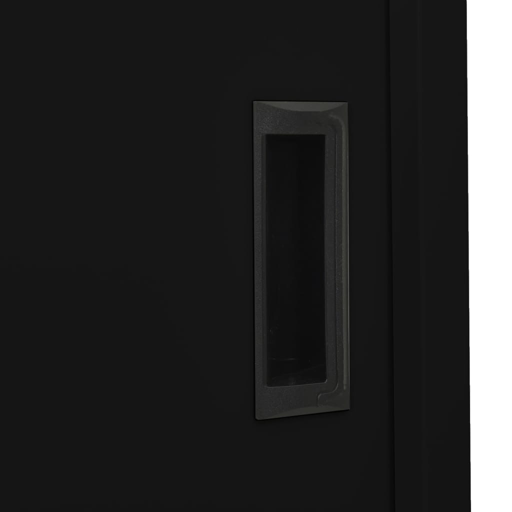 vidaXL Kantoorkast met schuifdeuren 90x40x180 cm staal zwart