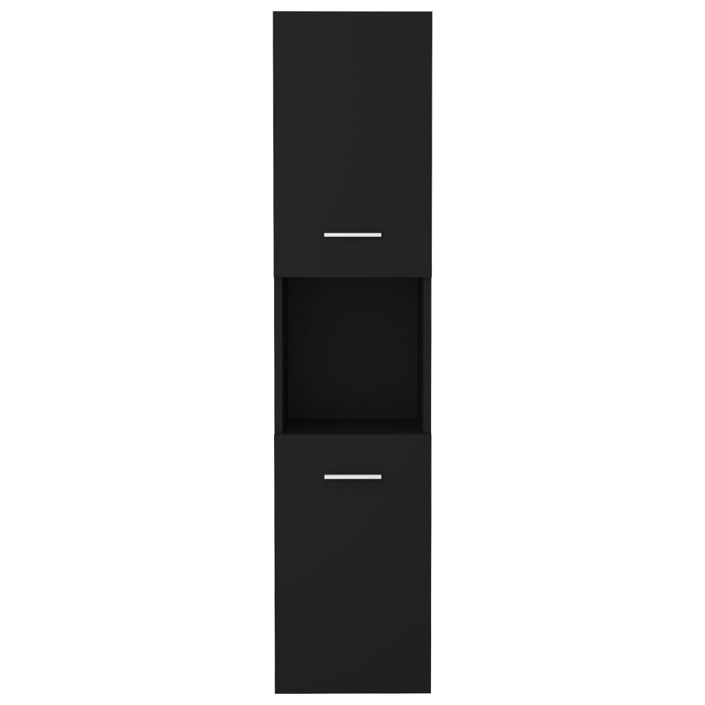 vidaXL Badkamerkast 30x30x130 cm bewerkt hout zwart