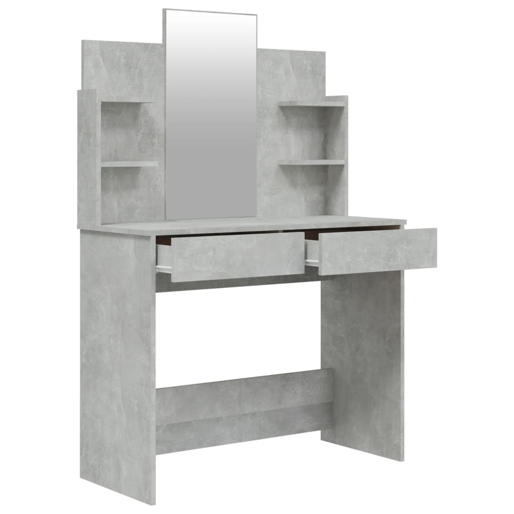 vidaXL Kaptafel met spiegel 96x40x142 cm betongrijs