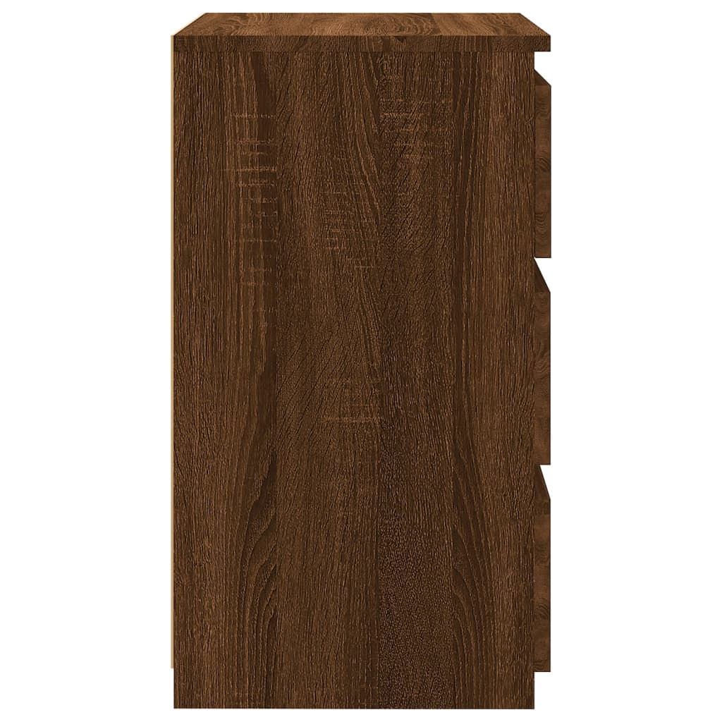vidaXL Nachtkastje 40x35x62,5 cm bewerkt hout bruin eikenkleur
