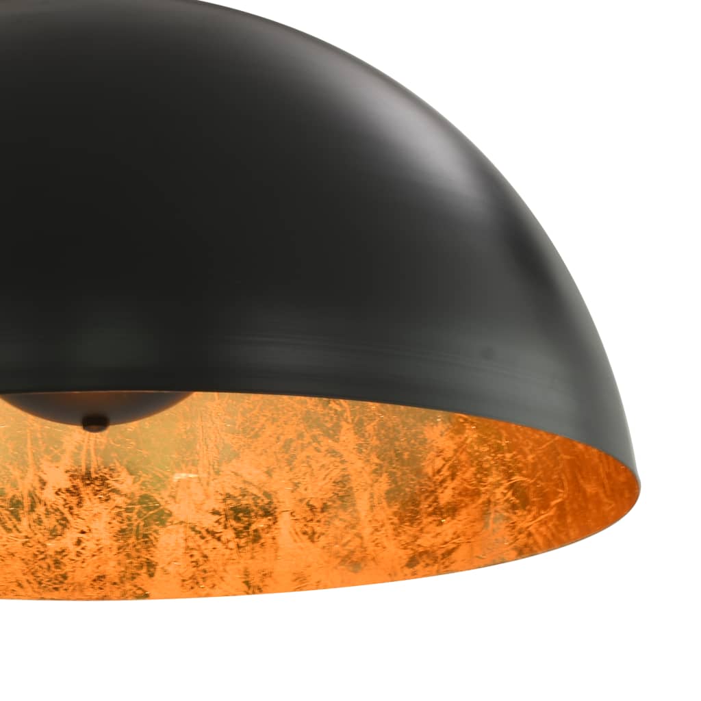 vidaXL Plafondlampen 2 st halfrond E27 50 cm zwart en goudkleurig