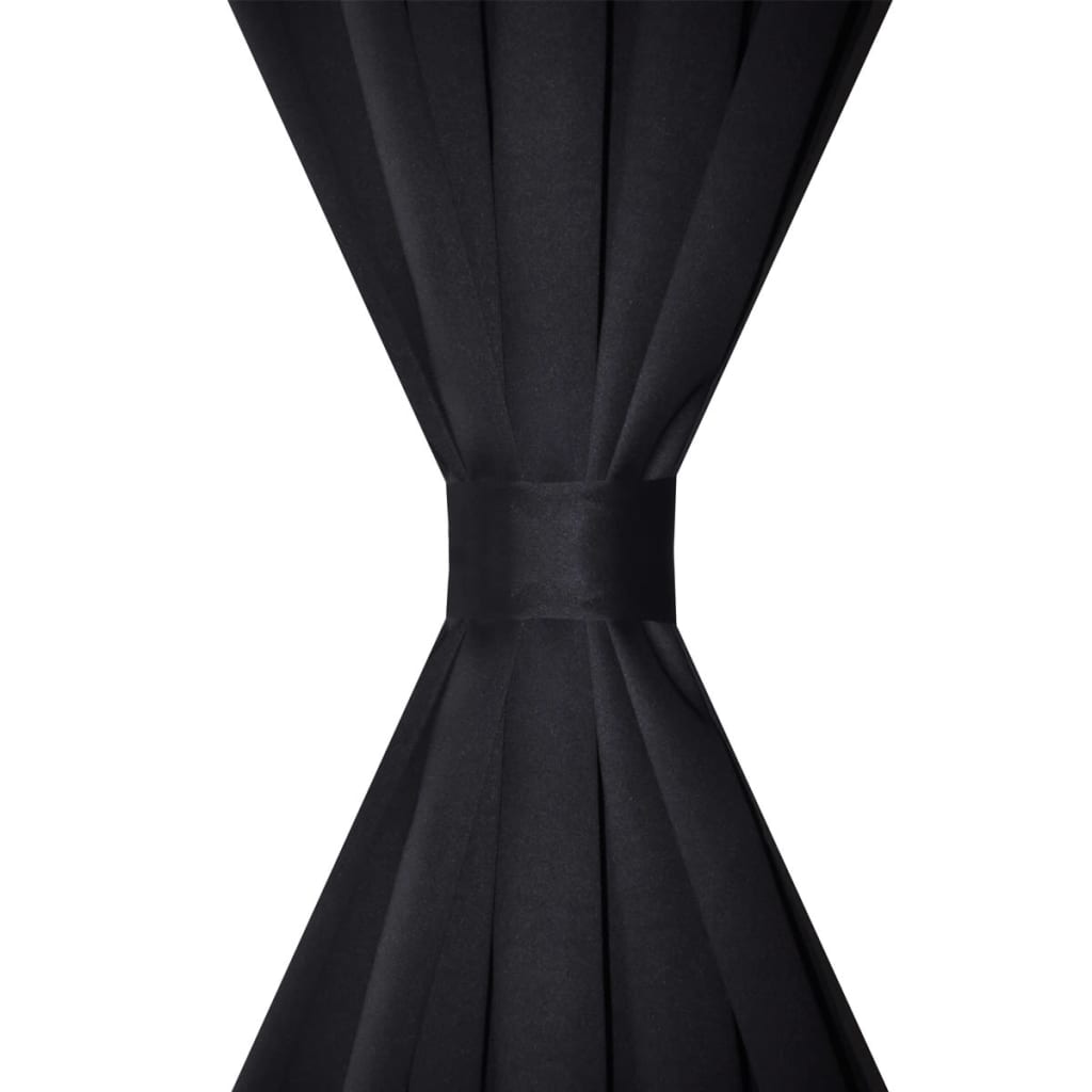 vidaXL Gordijnen met gleuven 135 x 245 cm zwart 2 st