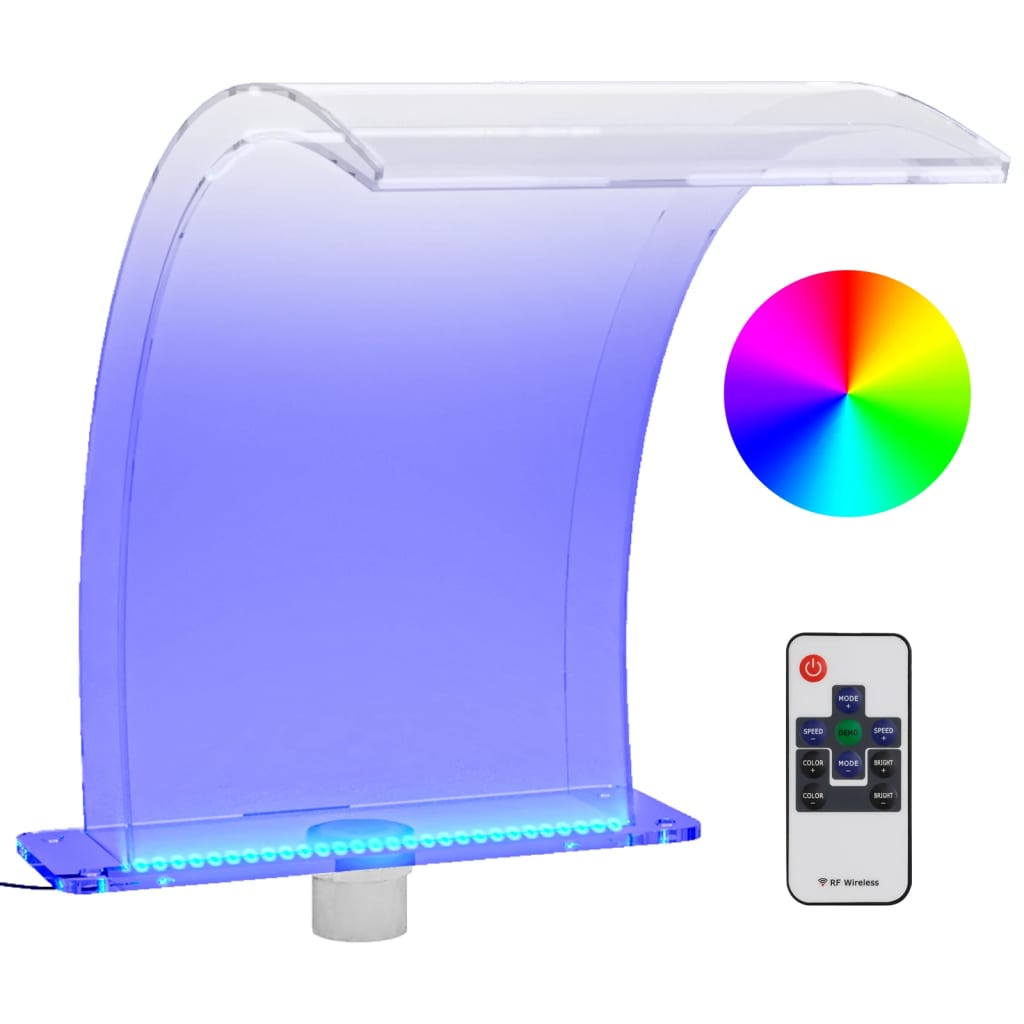 vidaXL Zwembadfontein met RGB LED's 50 cm acryl