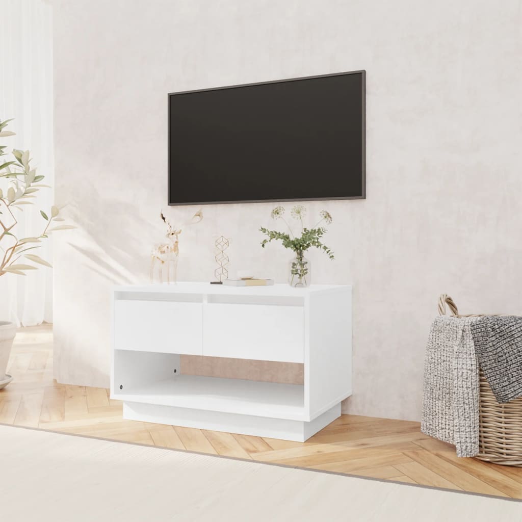 vidaXL Tv-meubel 70x41x44 cm spaanplaat hoogglans wit