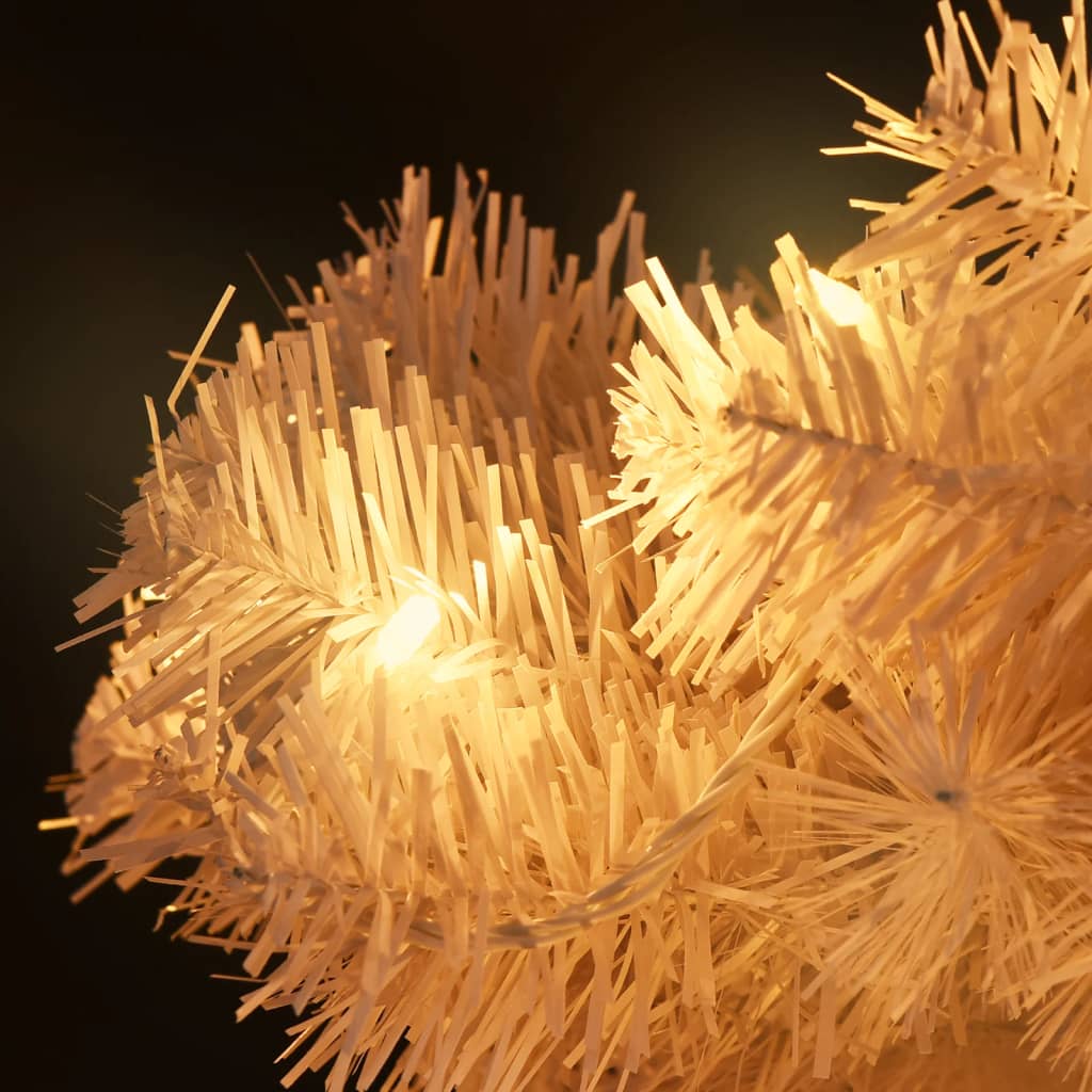 vidaXL Kunstkerstboom met verlichting en pot 120 cm PVC wit
